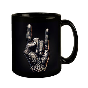 Heavy Metal Zeichen Tasse schwarz in Schwarz