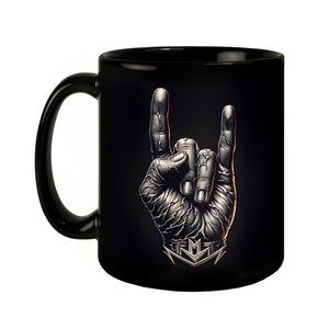 Heavy Metal Zeichen Tasse schwarz in Schwarz