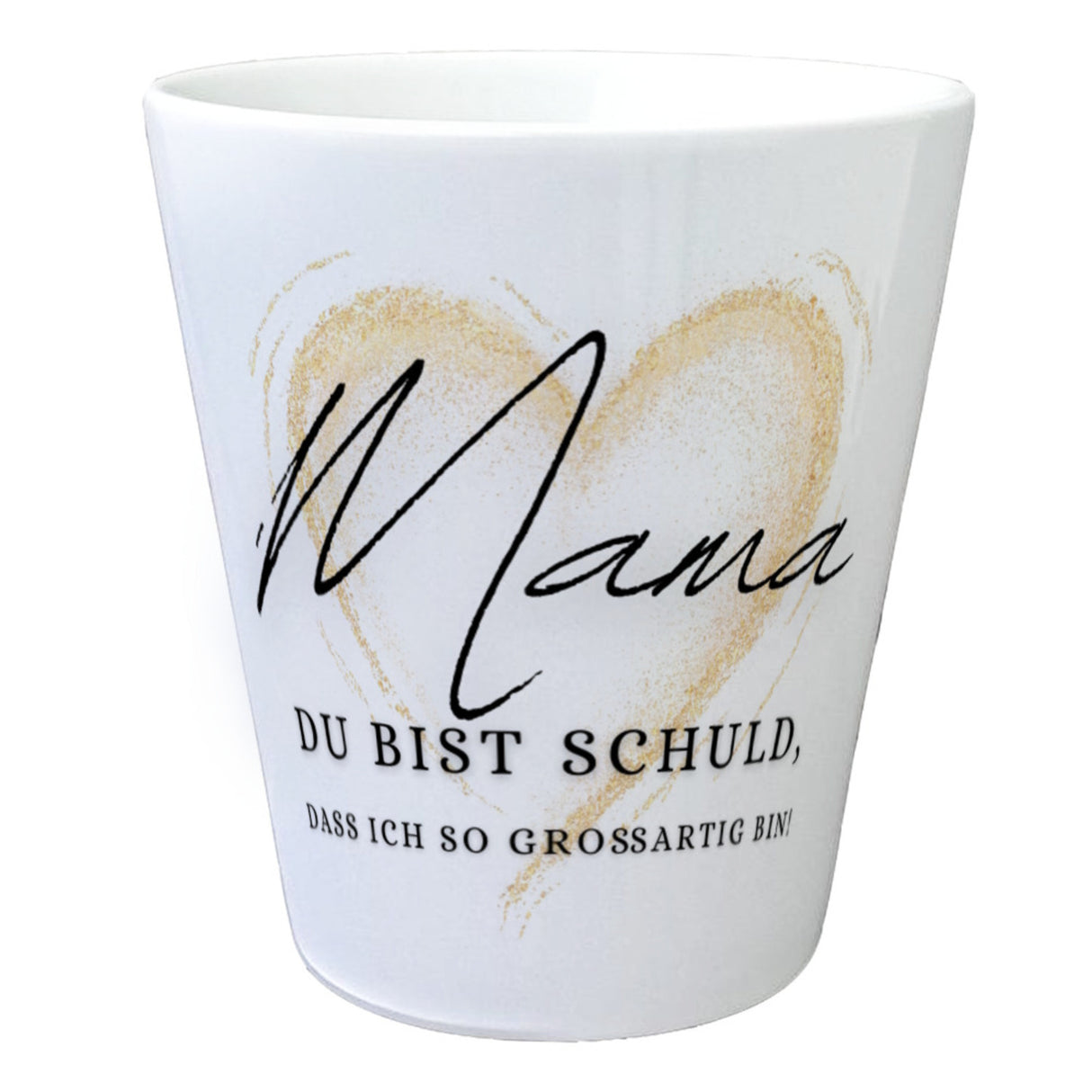 Herz Blumentopf mit Spruch Danke Mama für meine Großartigkeit
