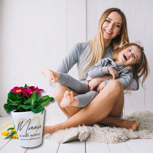 Herz Blumentopf mit Spruch Danke Mama für meine Großartigkeit