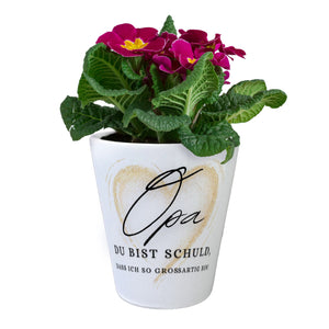 Herz Blumentopf mit Spruch Opa Grund meiner Großartigkeit