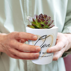 Herz Blumentopf mit Spruch Opa Grund meiner Großartigkeit