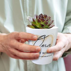 Herz Blumentopf mit Spruch Oma Grund meiner Großartigkeit