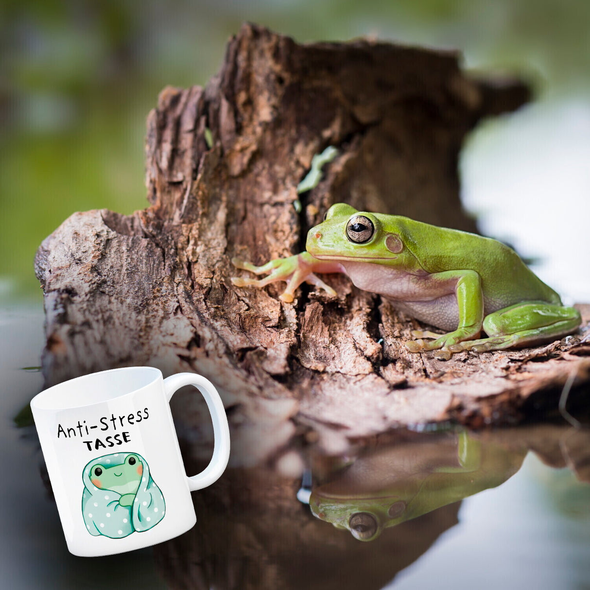 Frosch er Decke mit Spruch Anti-Stress Tasse