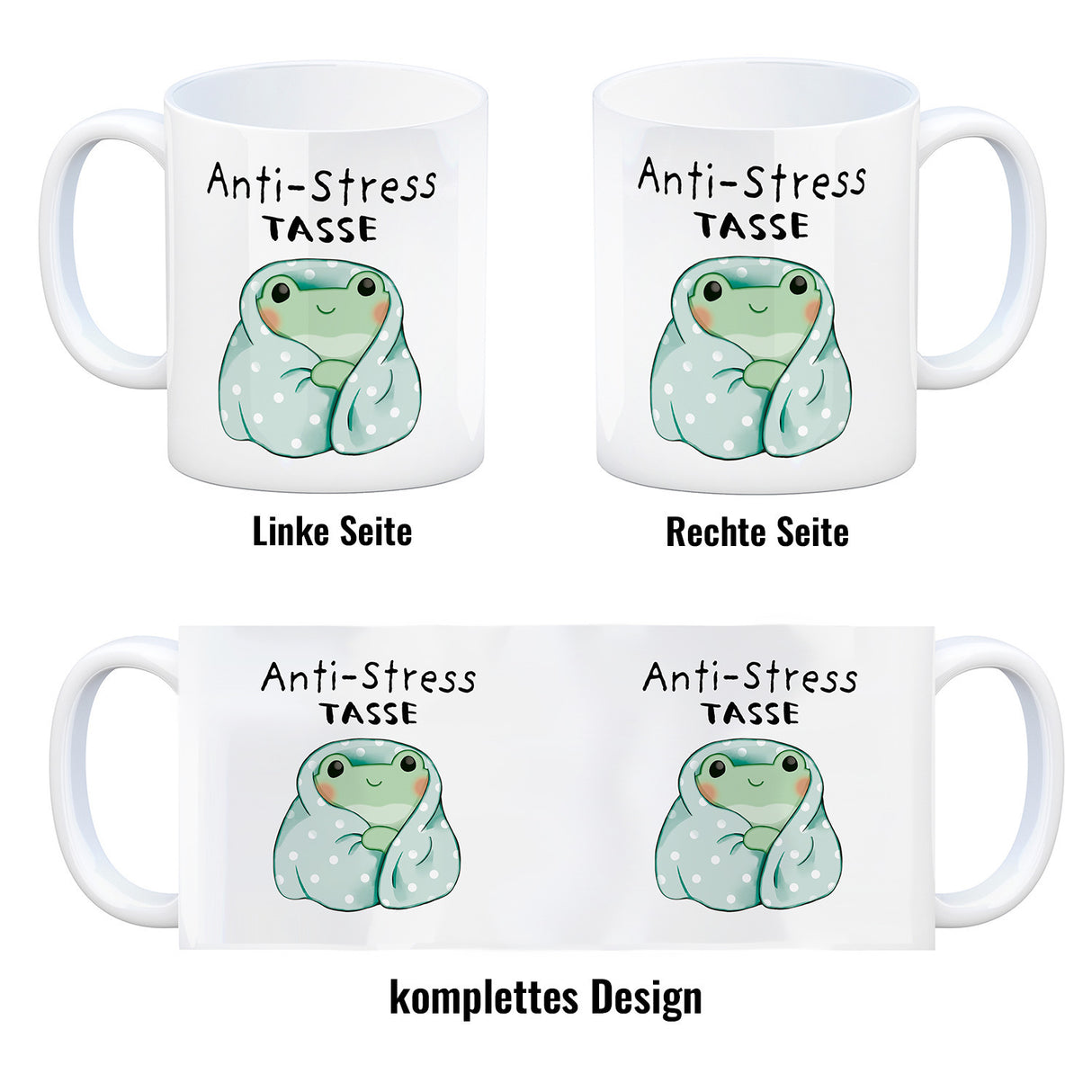 Frosch er Decke mit Spruch Anti-Stress Tasse