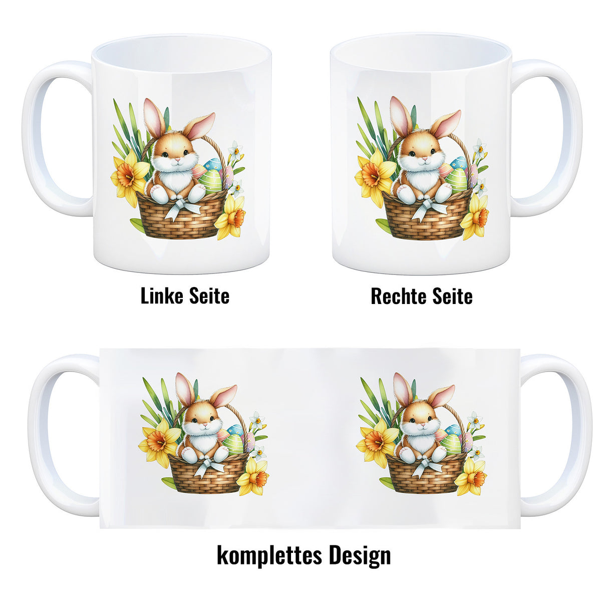 Niedlicher Osterhase im Osternest Kaffeebecher