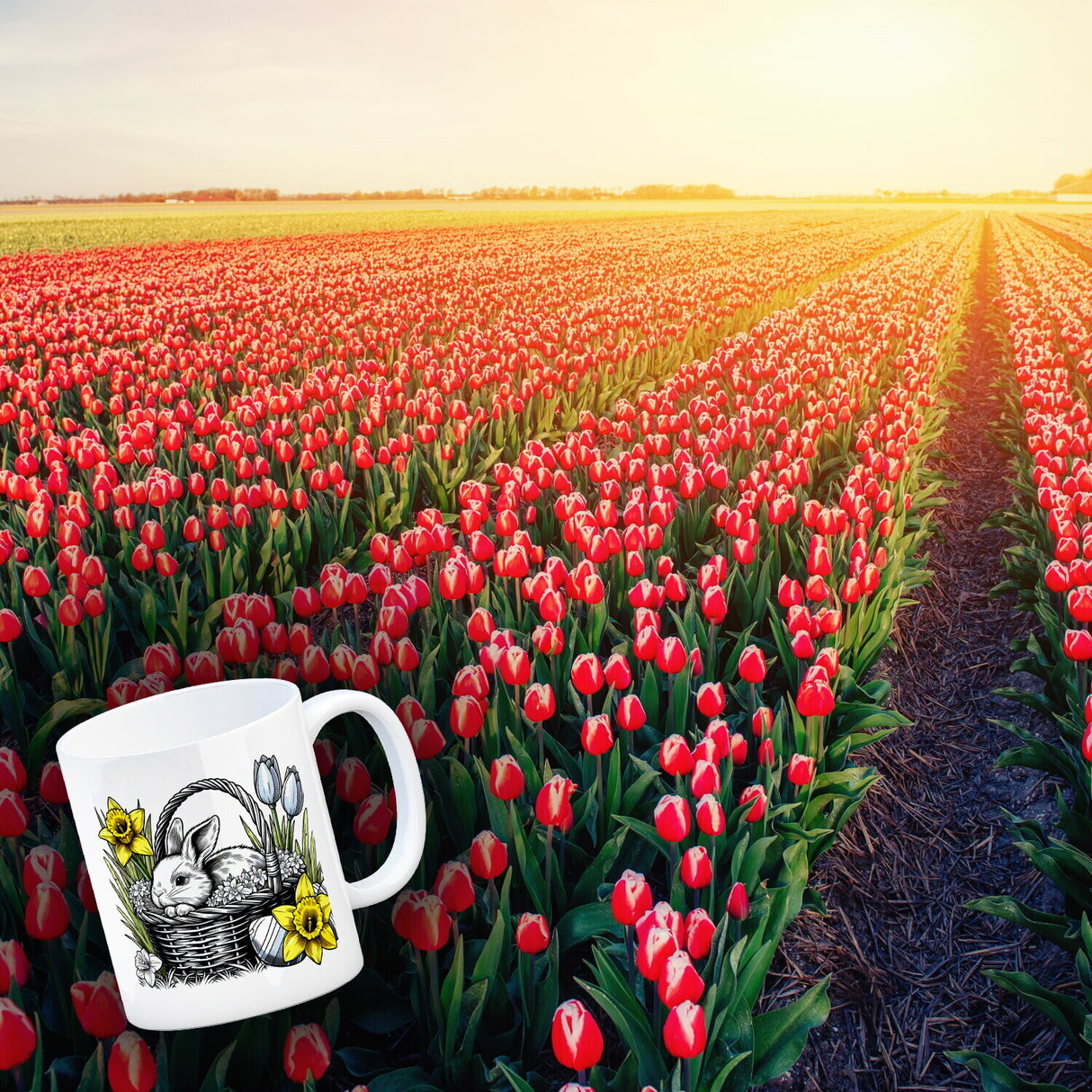 Osterhase im Osternest Kaffeebecher