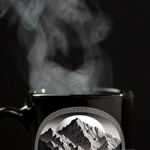 Planwagen mit zwei Kamelen Tasse schwarz in Schwarz
