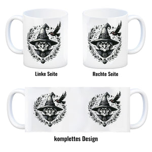 Hexe mit einem Raben Kaffeebecher