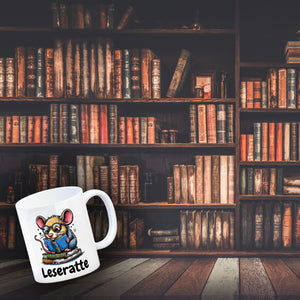 Leseratte Kaffeebecher mit Spruch Leseratte