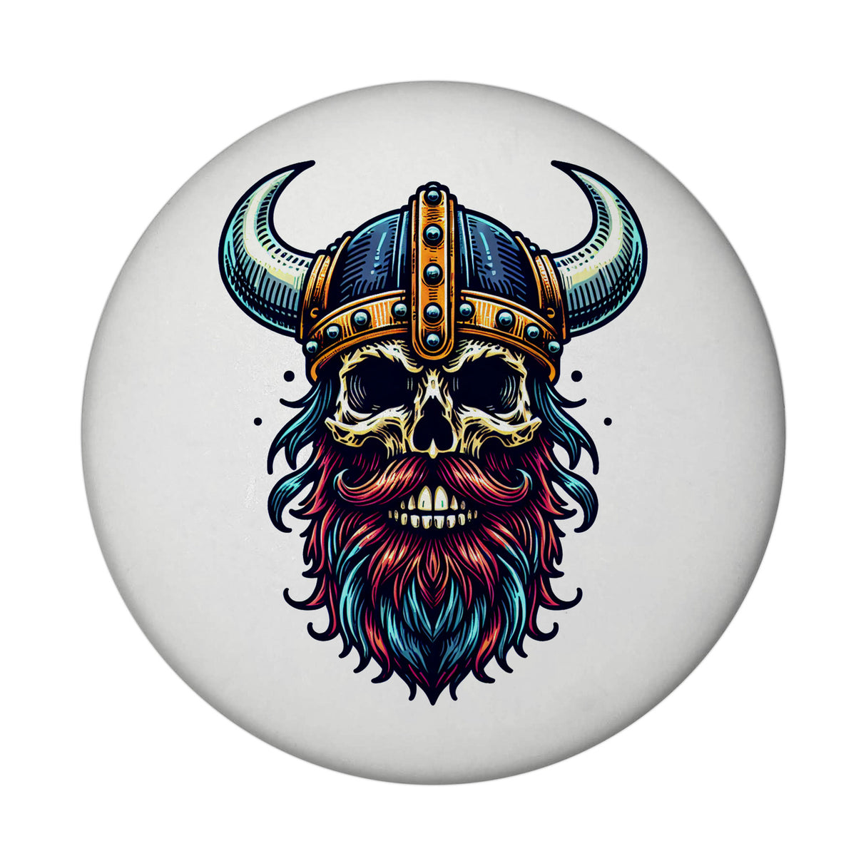 Totenkopf Wikinger Magnet rund rund