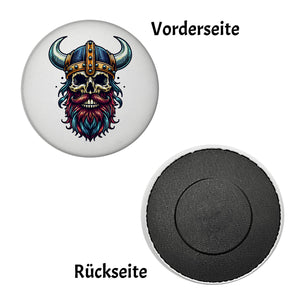 Totenkopf Wikinger Magnet rund rund