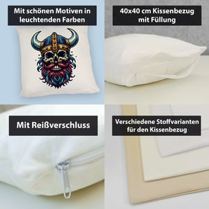 Totenkopf Wikinger Kissen