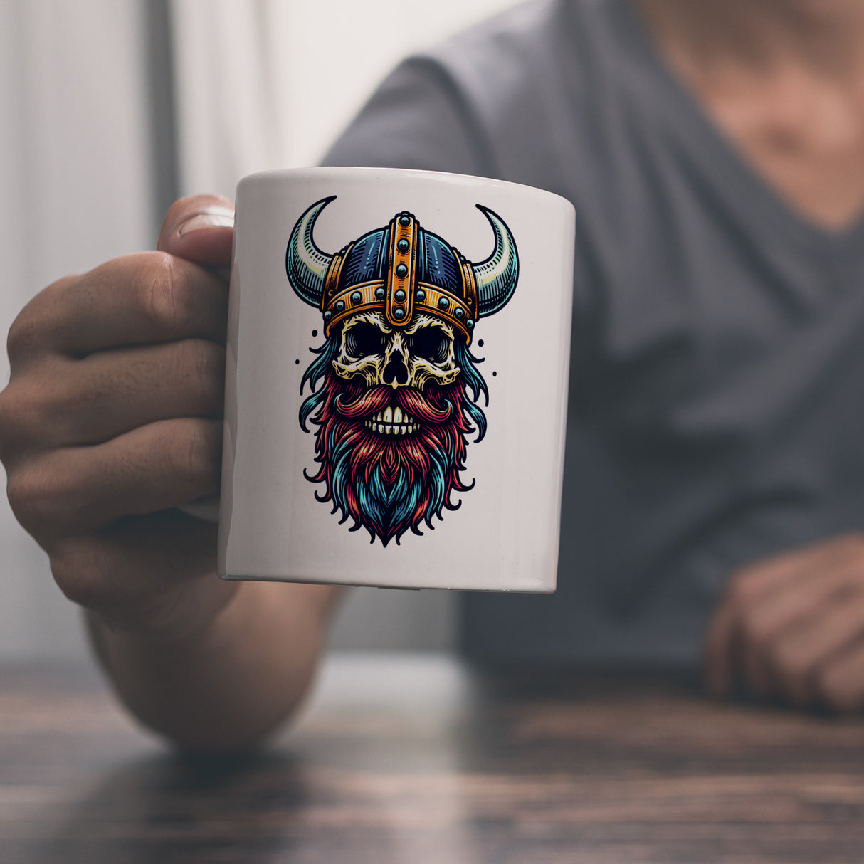 Totenkopf Wikinger Kaffeebecher