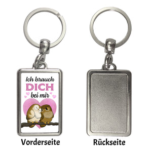 Eulenpaar Schlüsselanhänger mit Spruch Ich brauch Dich bei mir