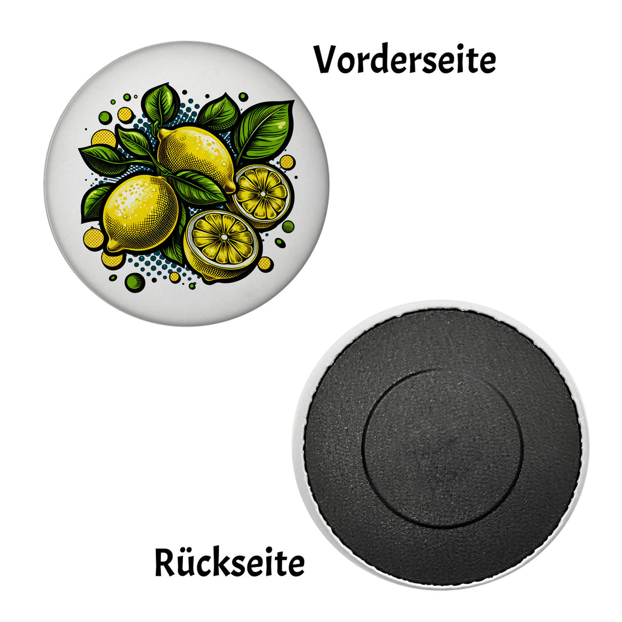 Zitronen Comic Magnet rund rund
