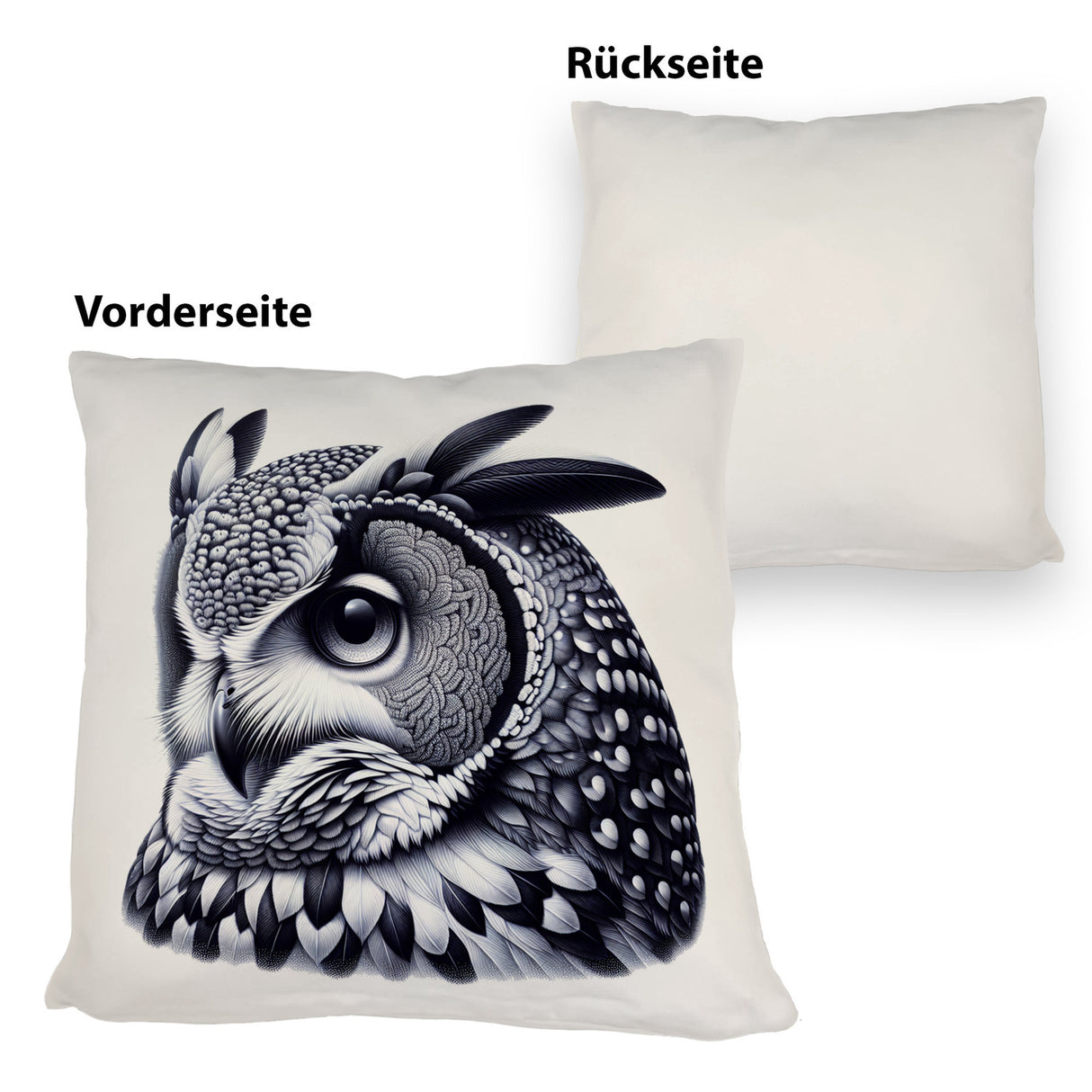 Schwarze Eule Kissen