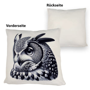 Schwarze Eule Kissen