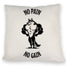 Muskulöser Fitness-Wolf Kissen mit Spruch NO PAIN NO GAIN