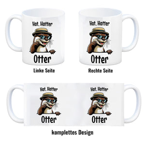 Cooler Otter Kaffeebecher mit Spruch Hot Hotter Otter