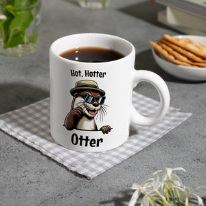 Cooler Otter Kaffeebecher mit Spruch Hot Hotter Otter