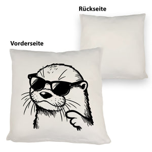 Cooler Otter mit Sonnenbrille Kissen