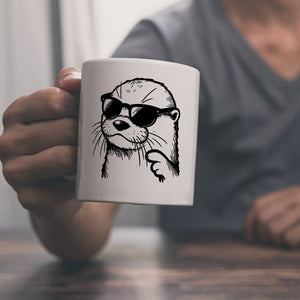Cooler Otter mit Sonnenbrille Kaffeebecher