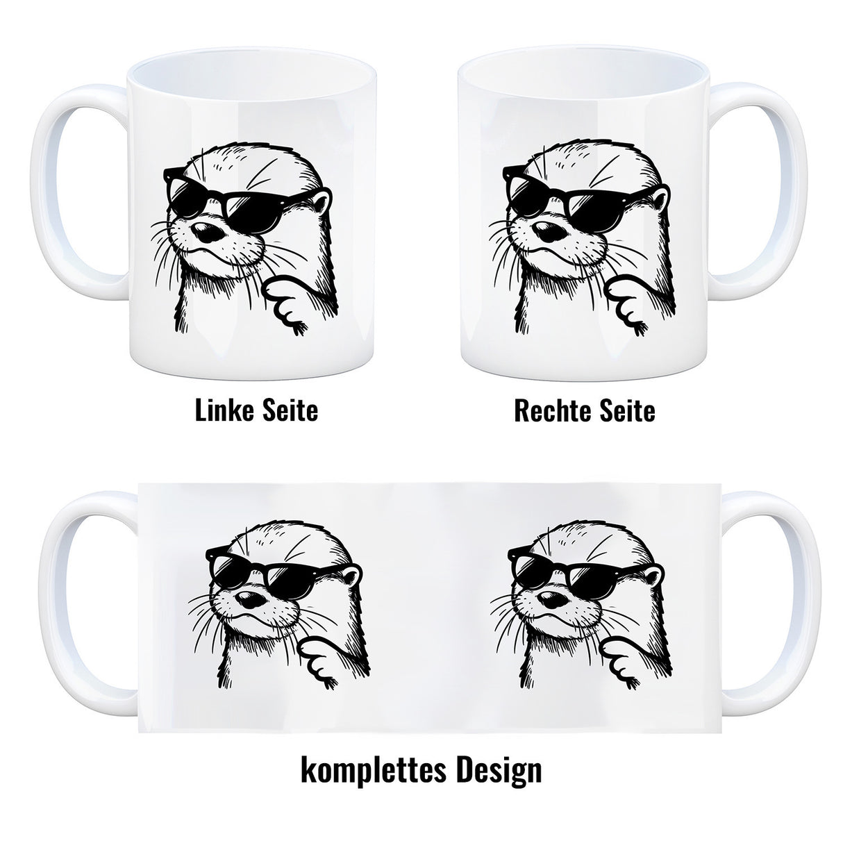 Cooler Otter mit Sonnenbrille Kaffeebecher