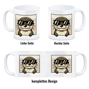 Retro Otter mit Sonnenbrille Kaffeebecher