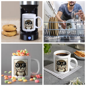 Retro Otter mit Sonnenbrille Kaffeebecher