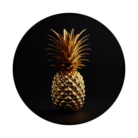 Goldene Ananas Magnet rund rund