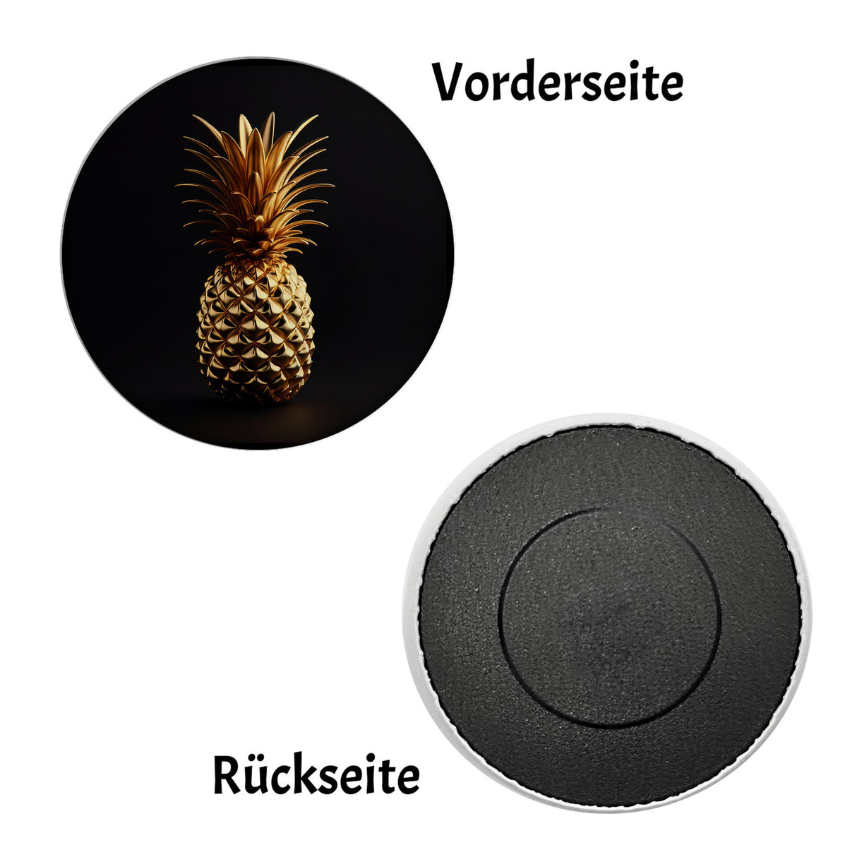 Goldene Ananas Magnet rund rund