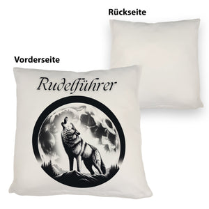 Wolf im Mondschein Rudelführer Kissen