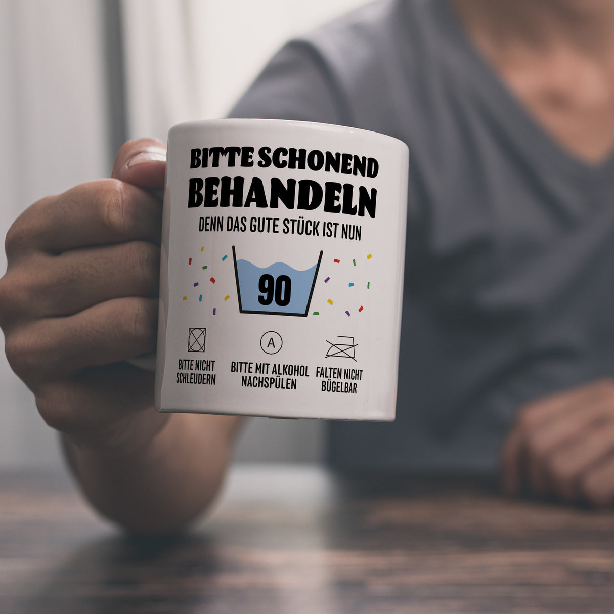 Bitte schonend behandeln - 90. Geburtstag Kaffeebecher