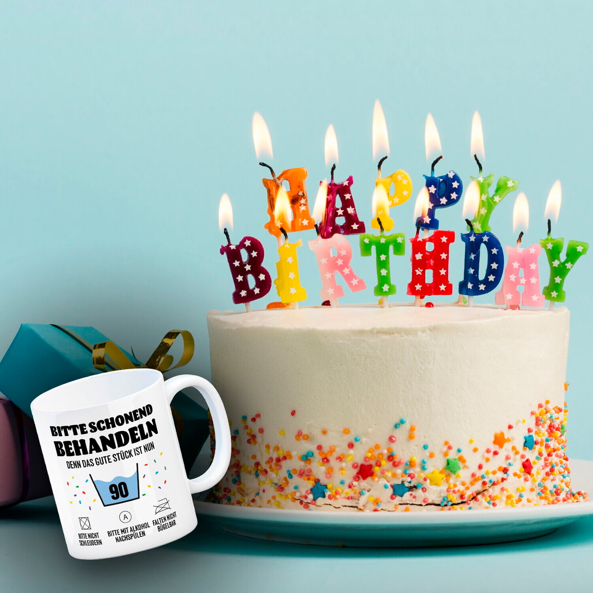 Bitte schonend behandeln - 90. Geburtstag Kaffeebecher