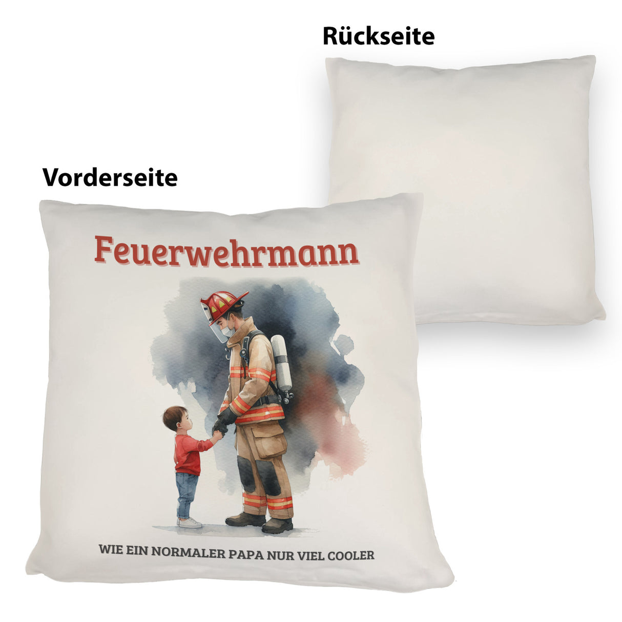 Feuerwehrmann mit Sohn Kissen