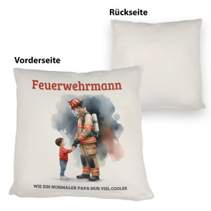 Feuerwehrmann mit Sohn Kissen
