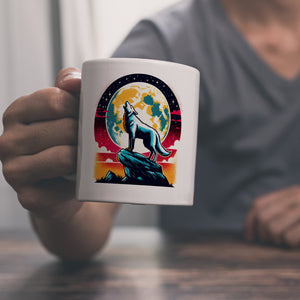 Wolf Vollmond Kaffeebecher