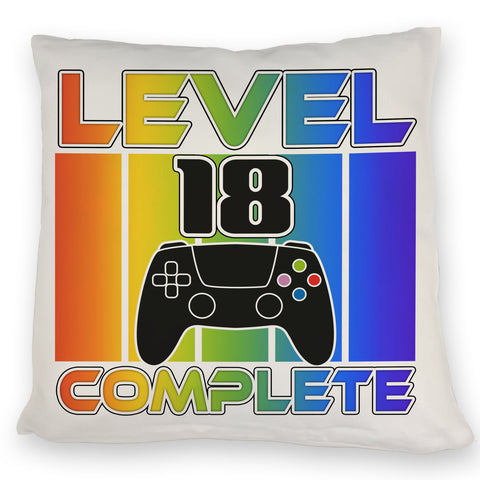 18. Geburtstag Gamer Kissen mit Spruch Level 18 complete