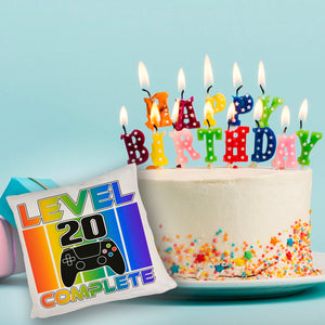 20. Geburtstag Gamer Kissen mit Spruch Level 20 complete