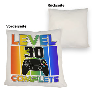 30. Geburtstag Gamer Kissen mit Spruch Level 30 complete