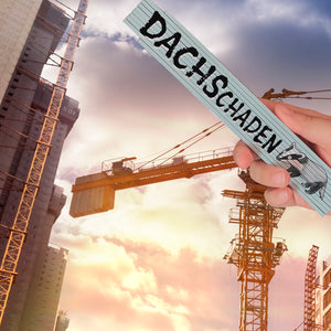 Dachs Meterstab aus Holz mit Spruch DACHSchaden