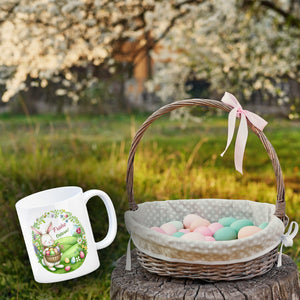 Osterhase Kaffeebecher mit Spruch Frohe Ostern