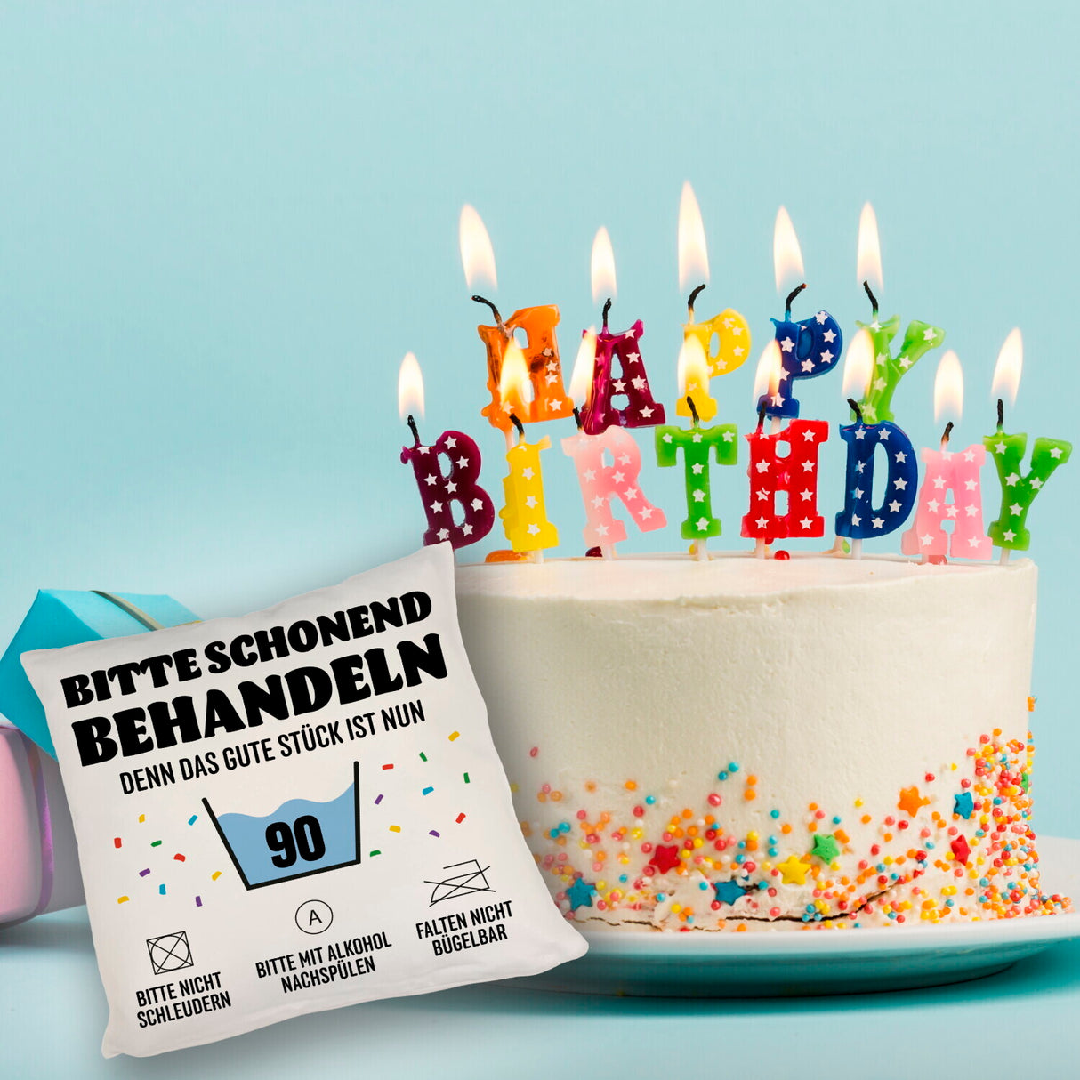 Bitte schonend behandeln - 90. Geburtstag Kissen