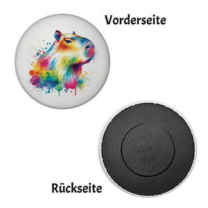 Capybara Aquarell Magnet rund