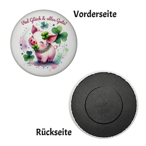Glücksschwein Magnet rund