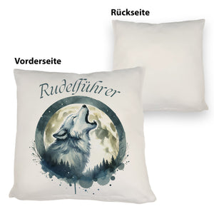 Wolf im Mondschein Rudelführer Kissen