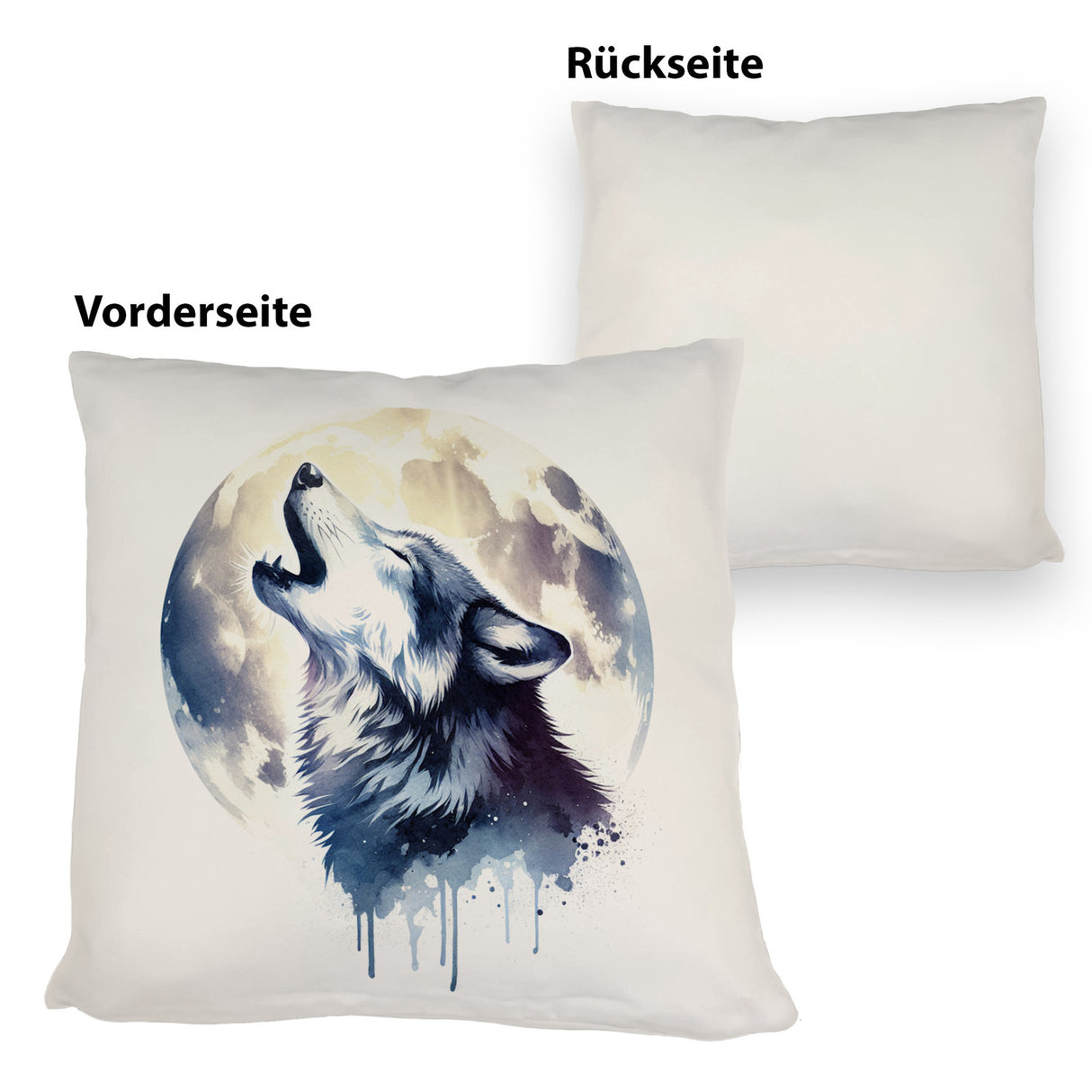 Wolf im Mondschein Kissen
