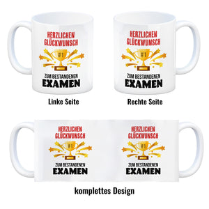 Nummer 1-Pokal Kaffeebecher mit Spruch Glückwunsch zum bestandenen Examen