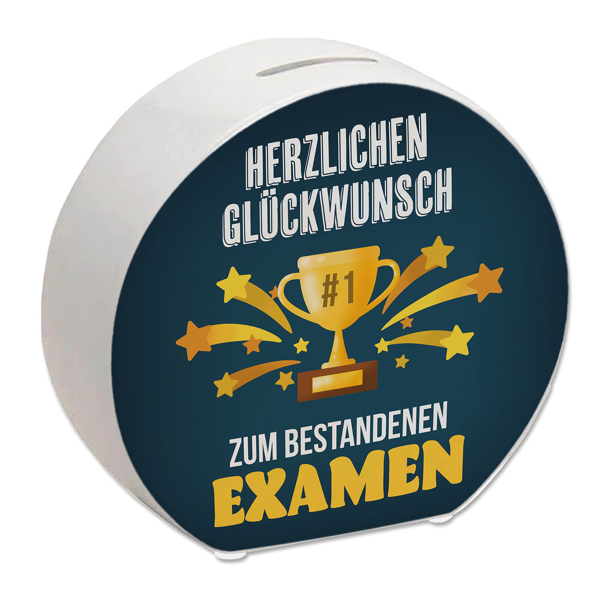 Herzlichen Glückwunsch Spardose mit Spruch zum erfolgreichen Examen